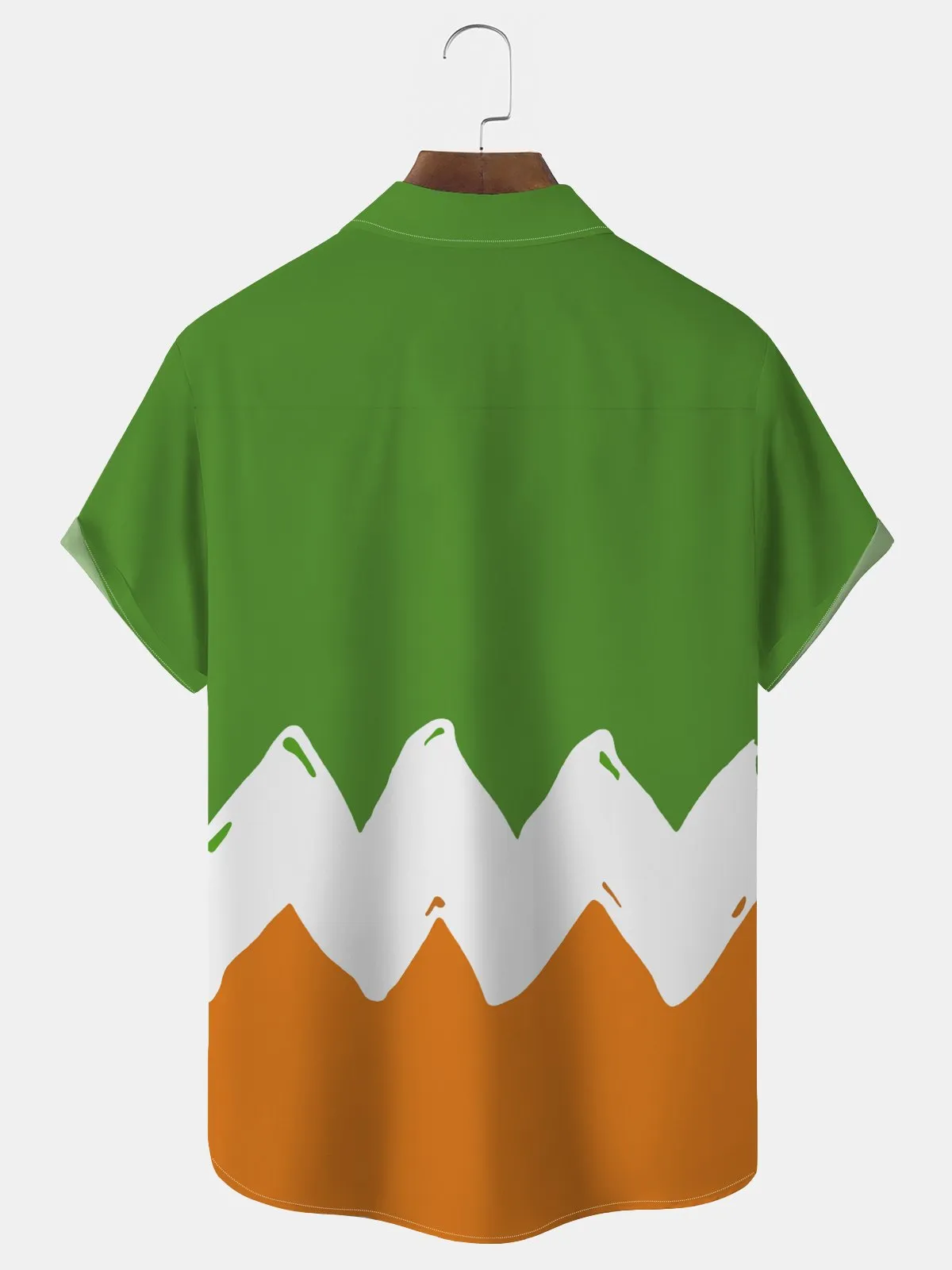 Alohadaddy St. Patrick's Holiday Men's Vintage Shirt Fun Cartoon Pocket Camp Shirt Big Tall
