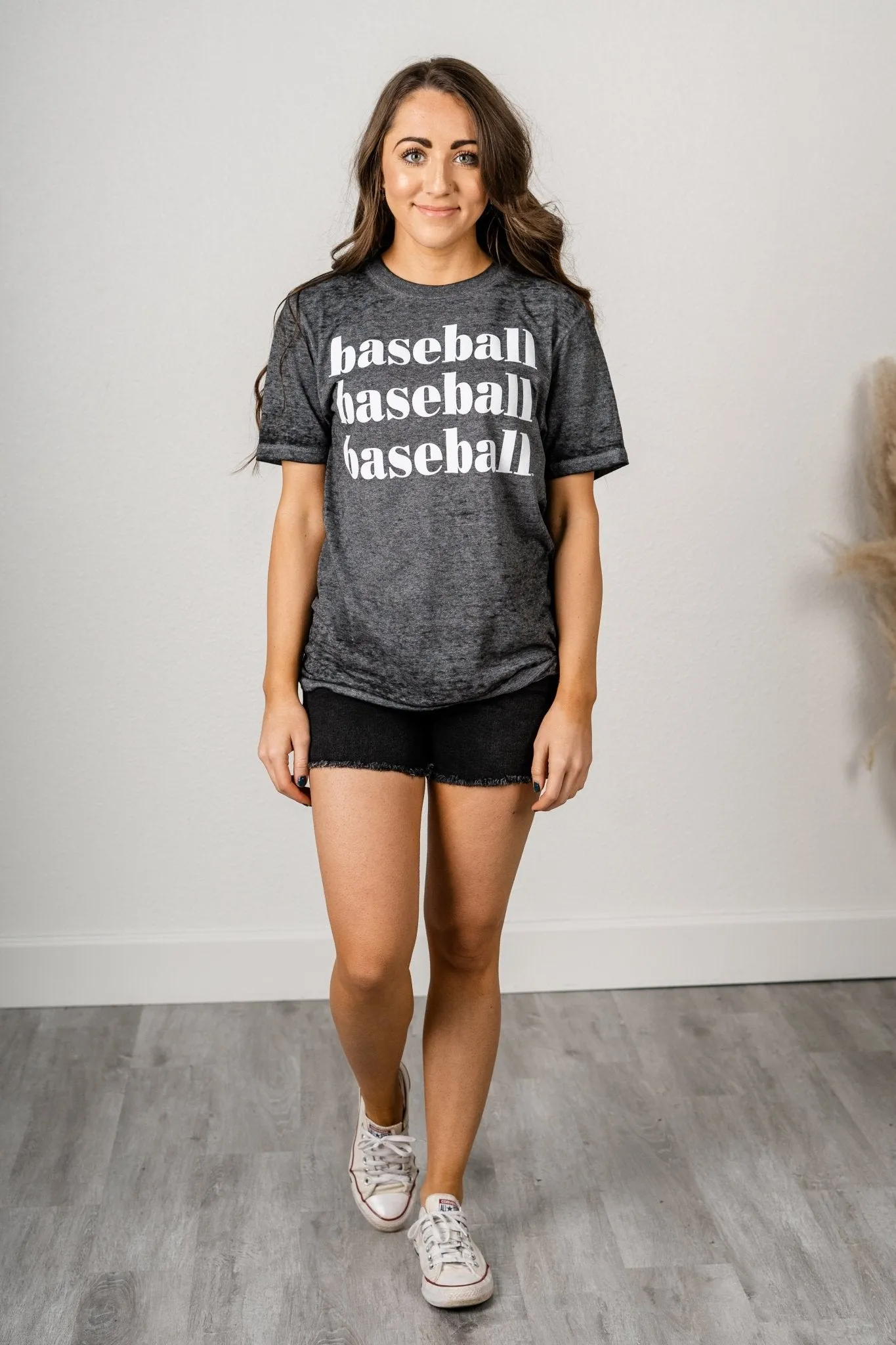 Baseball repeater acid wash t-shirt grey