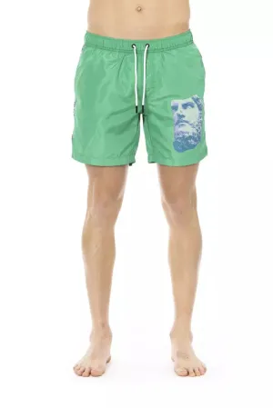 Bikkembergs Green Polyester Men Swim Shorts