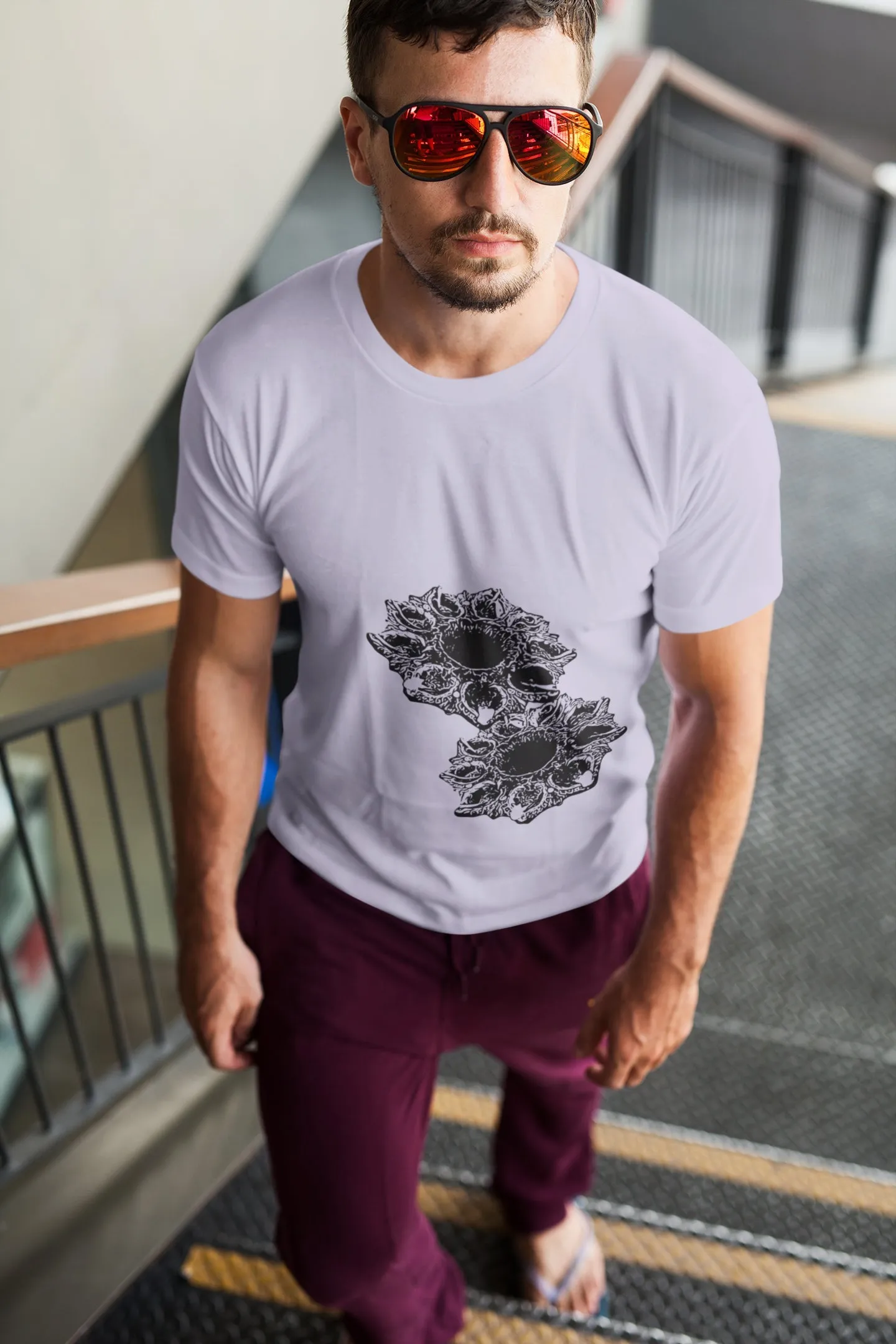 Black & White Diya Summer T-shirt For Men