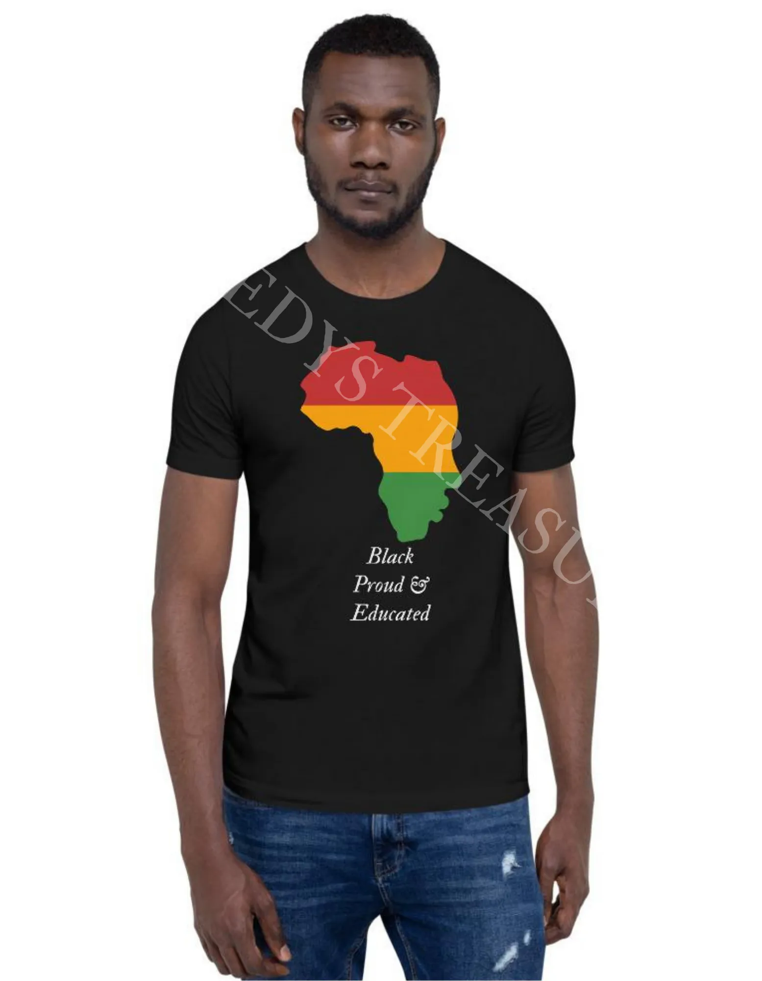 Black Proud & Educated Short-Sleeve Unisex T-Shirt