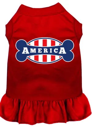 Bonely In America Screen Print Dress Red Xxl