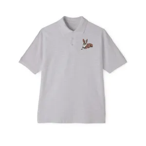 Boston Terrier - Brown & White  - Men's Piqu Polo Shirt