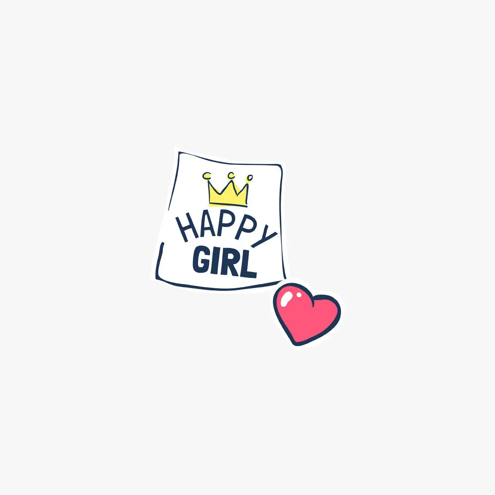 Buy Happy Girl T-shirts - Organic Womens Crew Neck Graphic T-Shirts