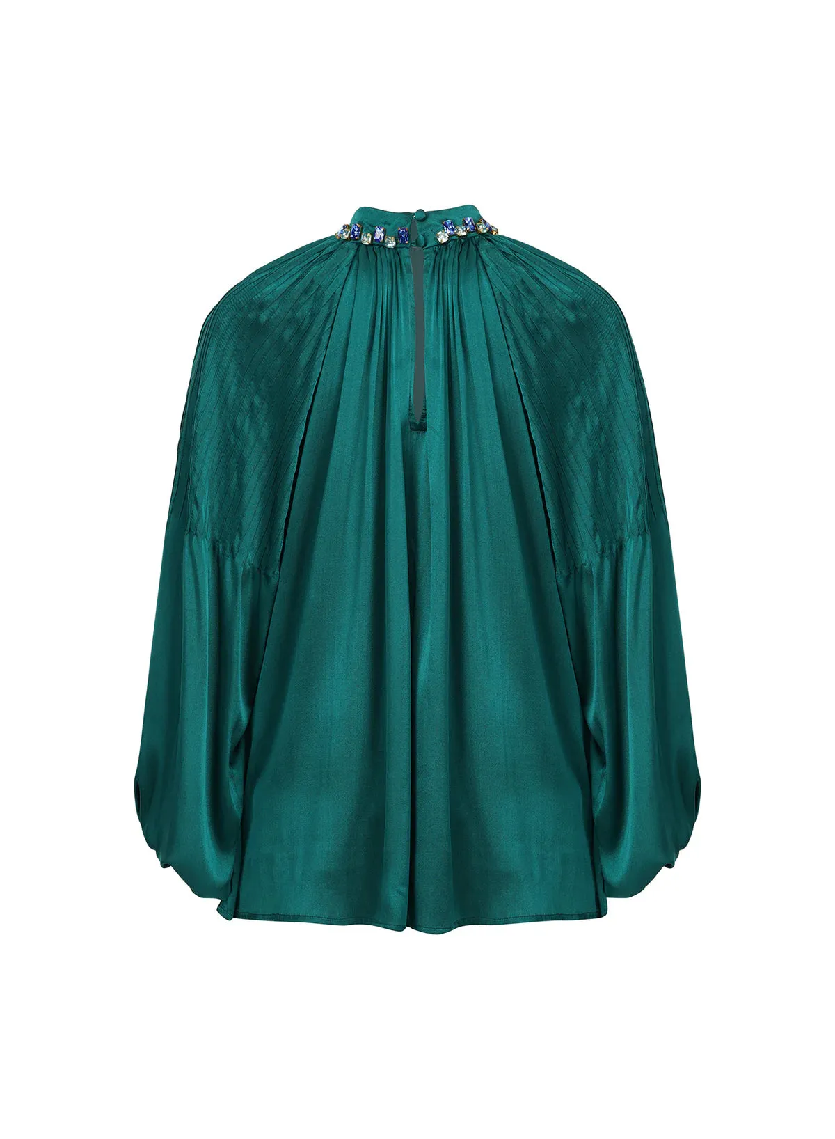 Cara Cadmium Green Satin Top