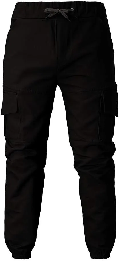 Cargo Sweatpants for Men Cargo Fleece Sweatpants Stretch Elastic Waist Jogger Sports Pants Drawstring Sports Trousers