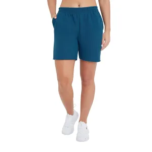 Champion Women's Powerblend, Fleece, Comfortable Shorts, Fresh Teal, Small