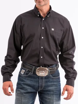 Cinch MT10320083 Mens Long Sleeve Button Down Western Shirt Solid Black