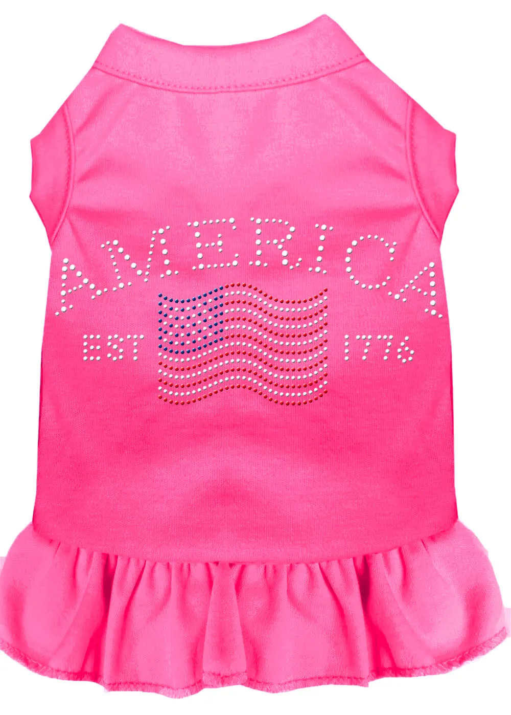 Classic America Rhinestone Dress Bright Pink Xs