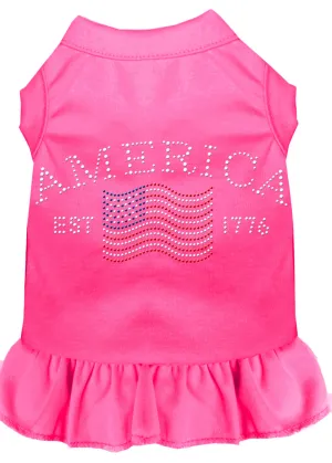 Classic America Rhinestone Dress Bright Pink Xs