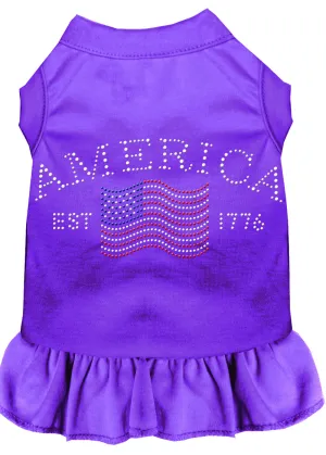 Classic America Rhinestone Dress Purple Xl