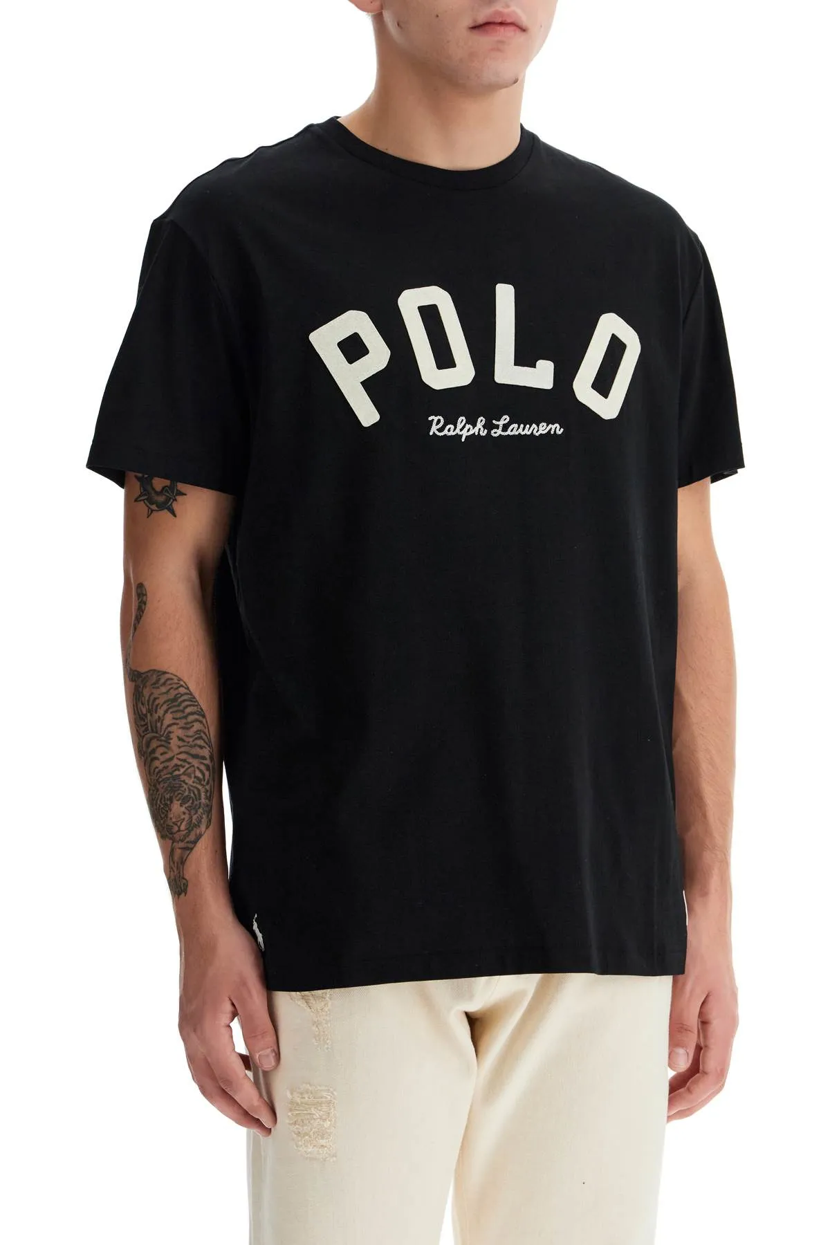 classic fit logo t-shirt 710952043002 POLO BLACK
