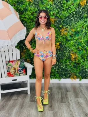 Colorful Floral Print Bikini (Reg.)
