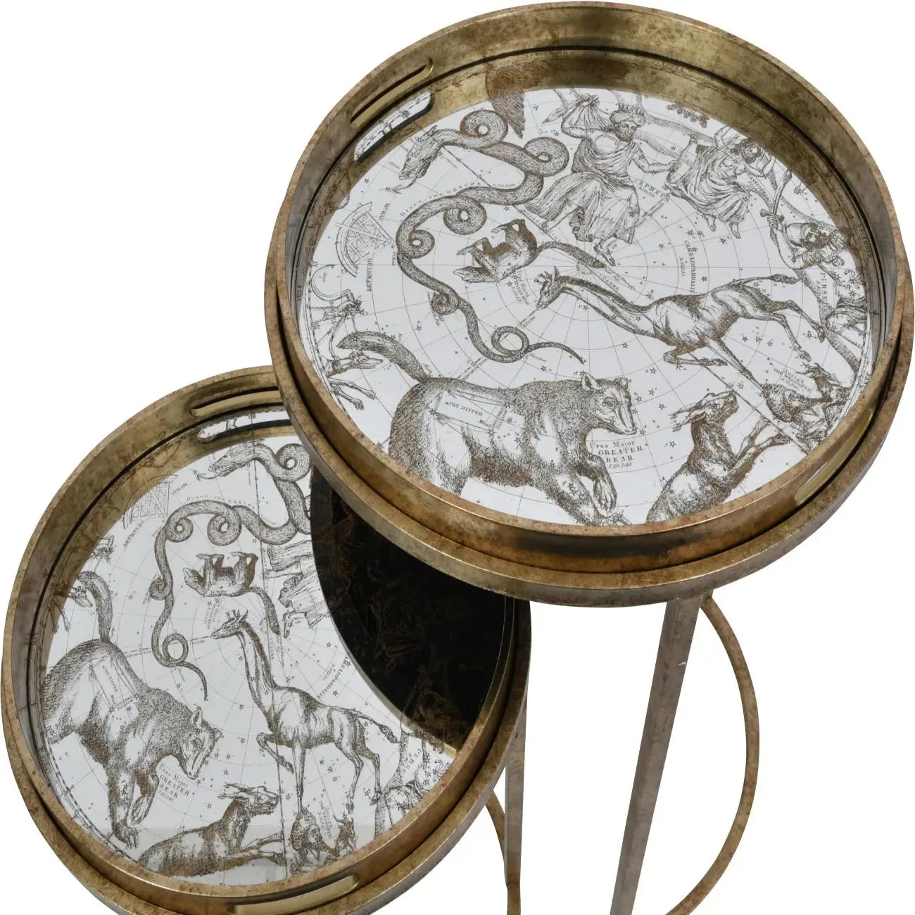 Constellation Map Tray Side Table Set of 2