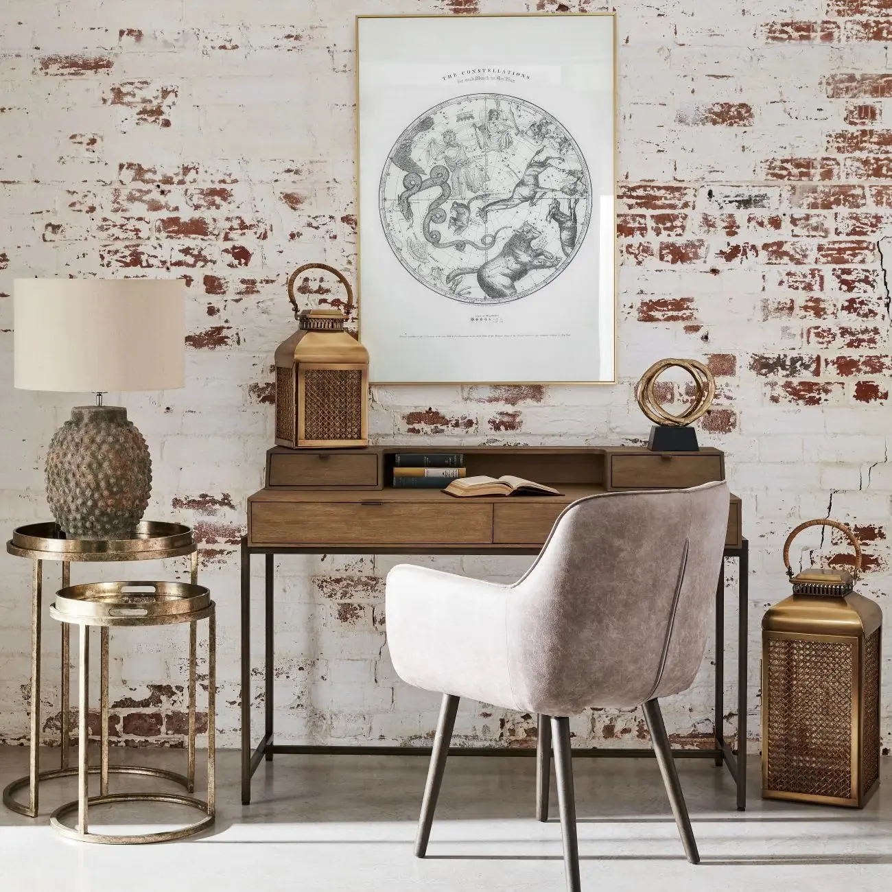 Constellation Map Tray Side Table Set of 2