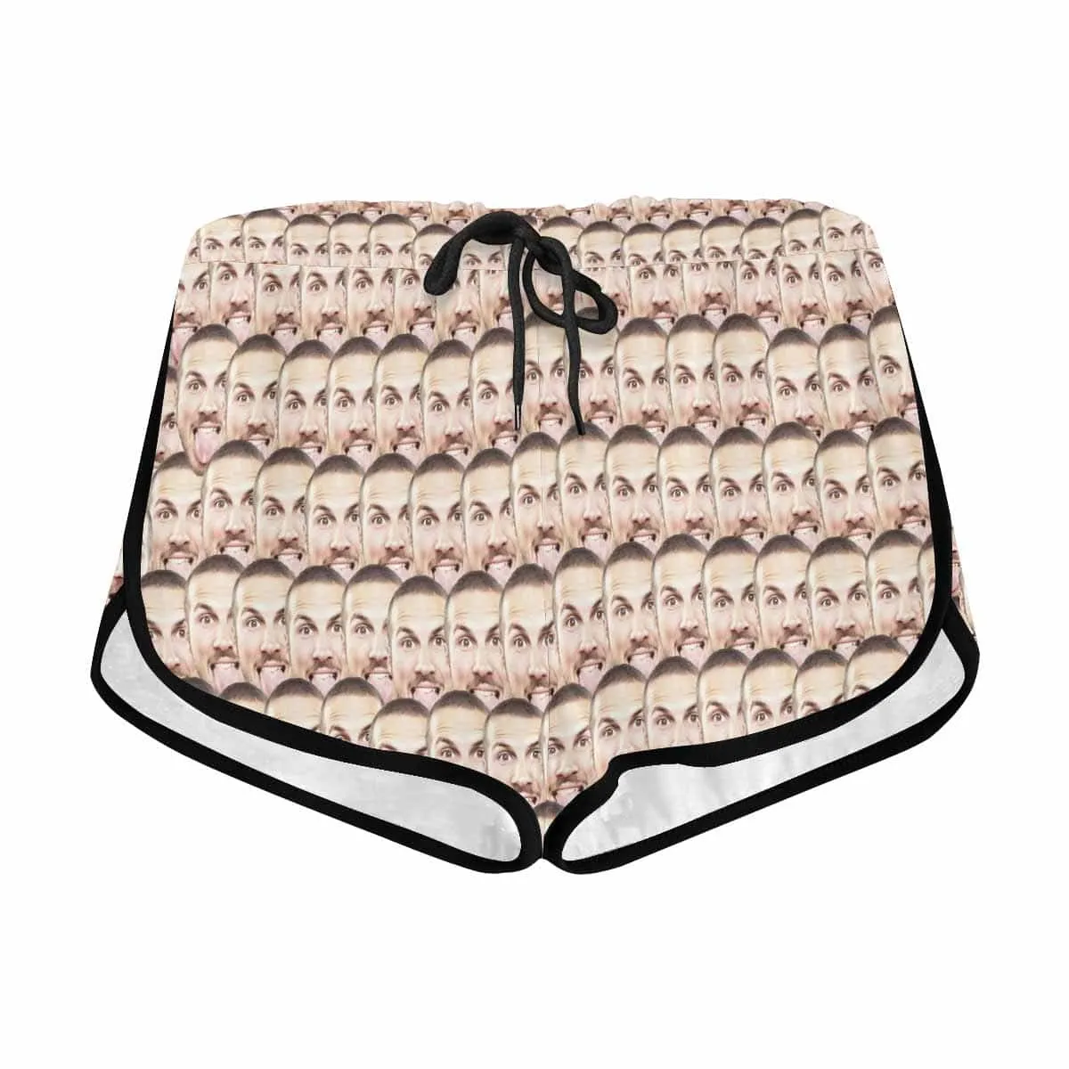 Custom Husband Face Seamless Beach Board Shorts Swim Trunks Funny Personalized Women's Casual Yoga Shorts