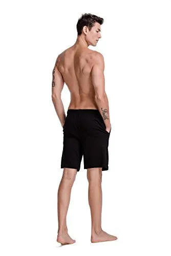 CYZ MEN'S 100% COTTON KNIT SLEEP SHORTS-BLACKNOSTRIPE-2XL
