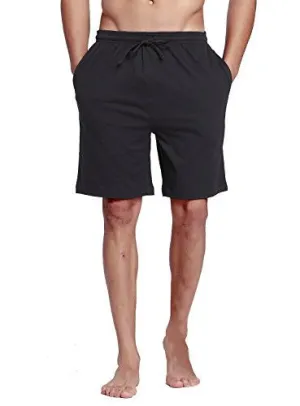 CYZ MEN'S 100% COTTON KNIT SLEEP SHORTS-BLACKNOSTRIPE-2XL