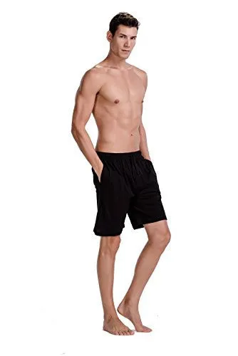 CYZ MEN'S 100% COTTON KNIT SLEEP SHORTS-BLACKNOSTRIPE-2XL