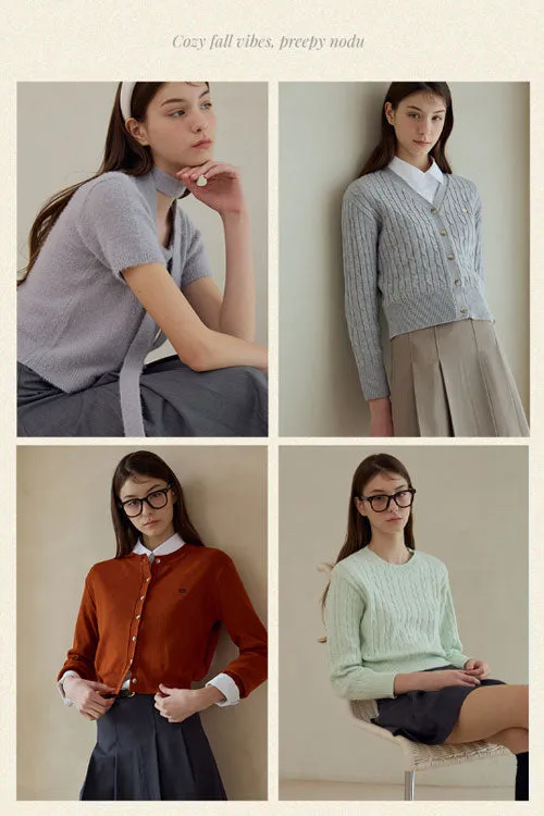 Daily Classic Cable Cardigan (Sora)