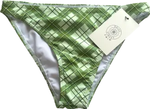 Daisy Street Green Checkered Bikini Bottoms UK 8