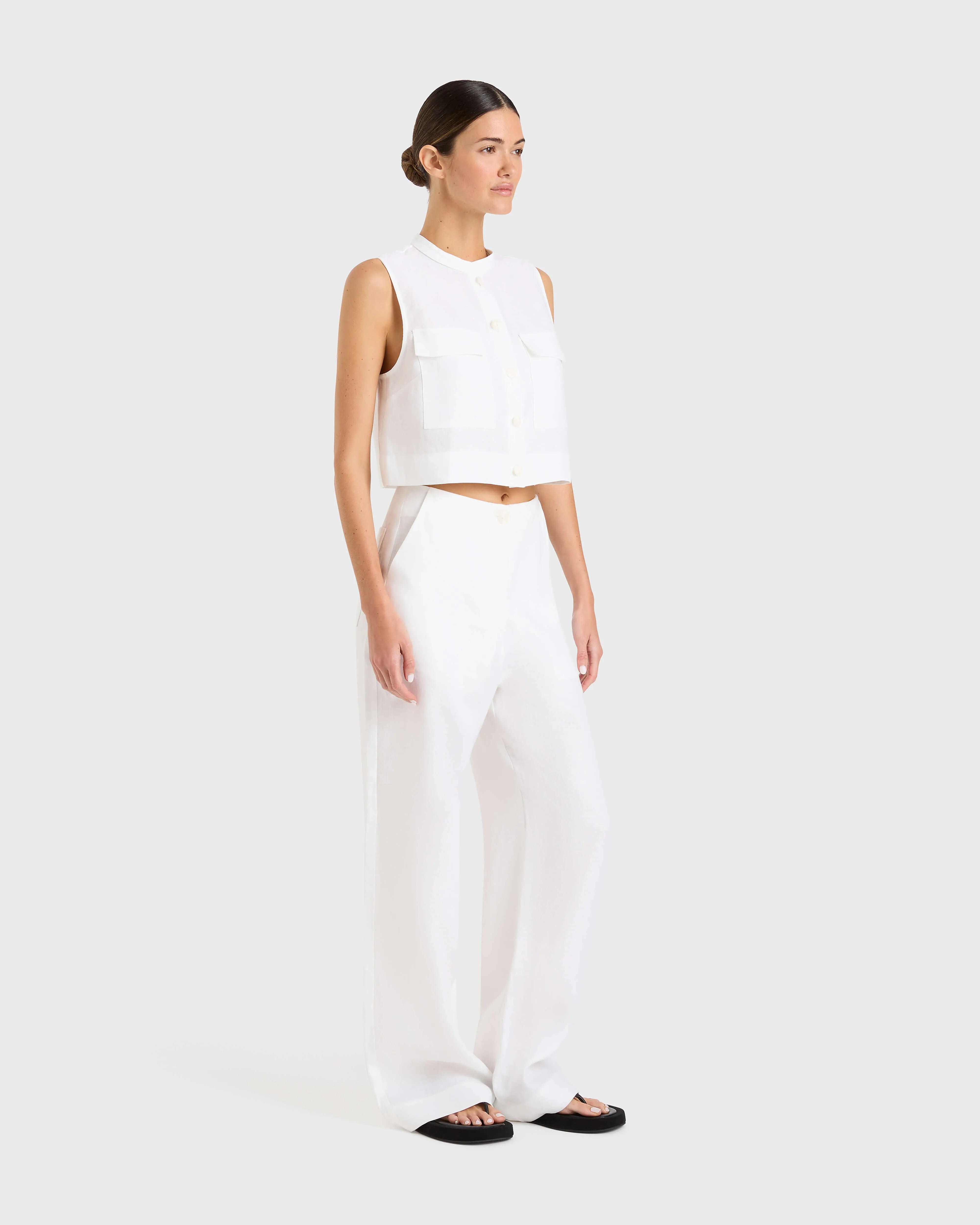 DELPHI ORGANIC LINEN UTILITY TOP