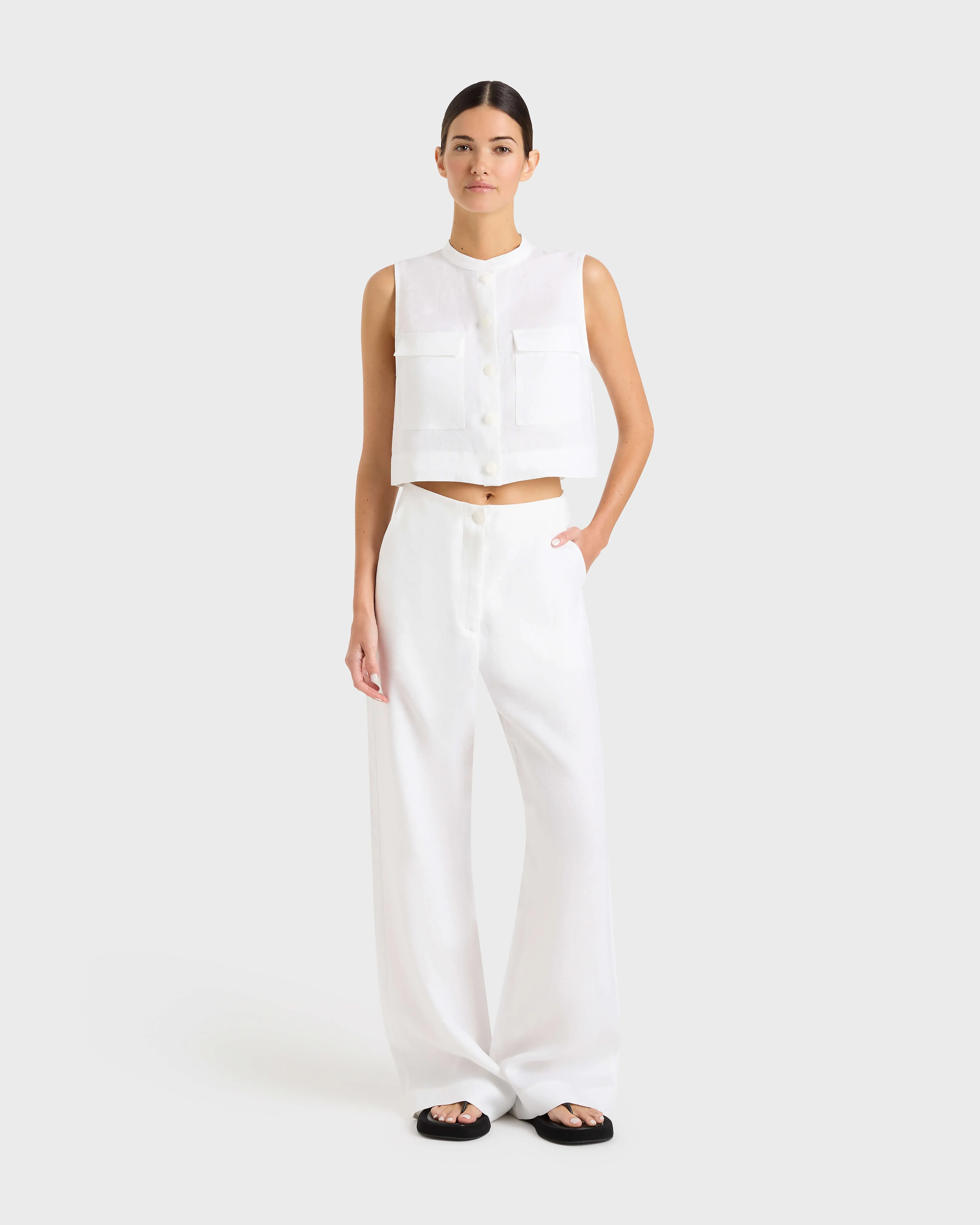DELPHI ORGANIC LINEN UTILITY TOP