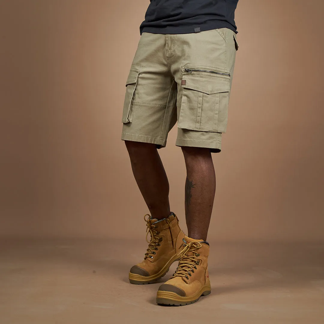 Dymaxa Zip Cargo Shorts Khaki