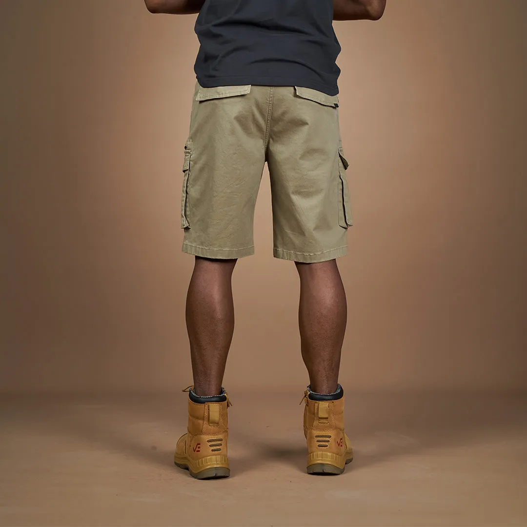 Dymaxa Zip Cargo Shorts Khaki
