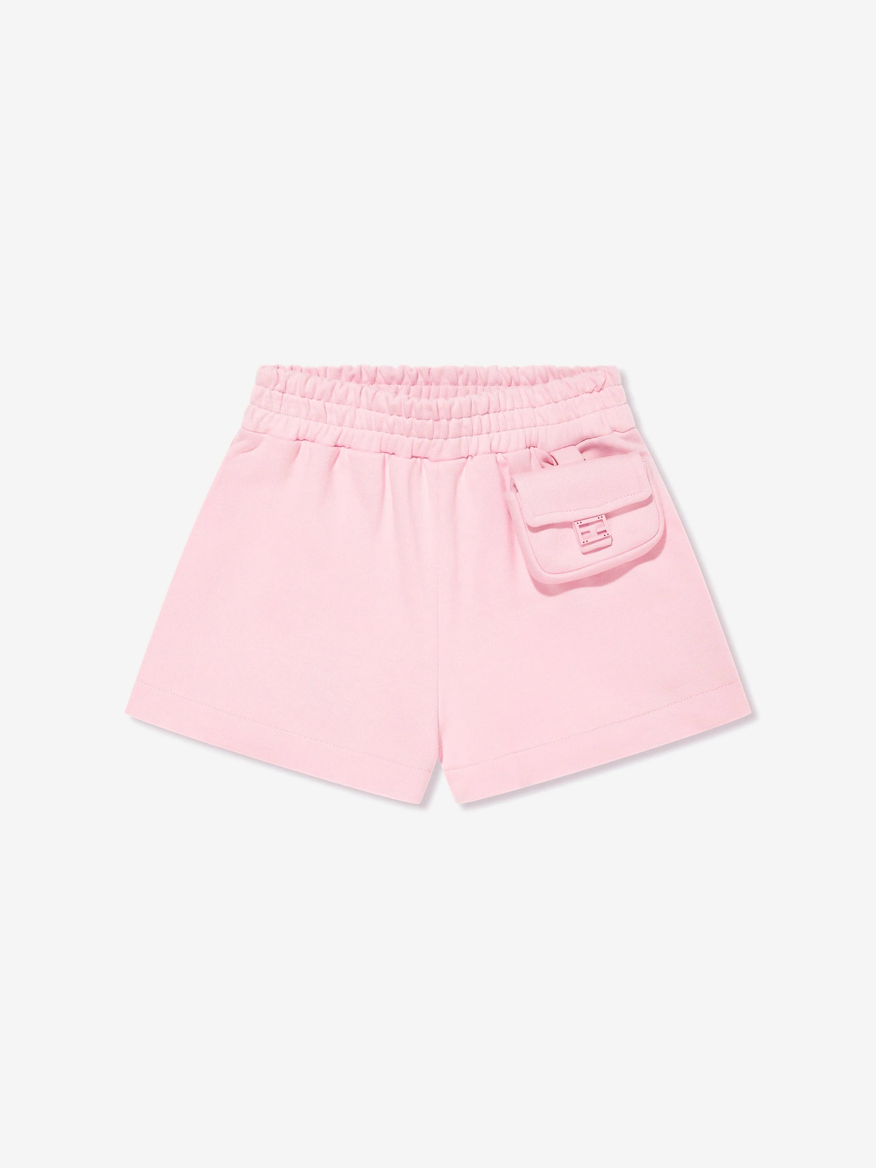 Fendi Girls Baugette Pocket Shorts in Pink
