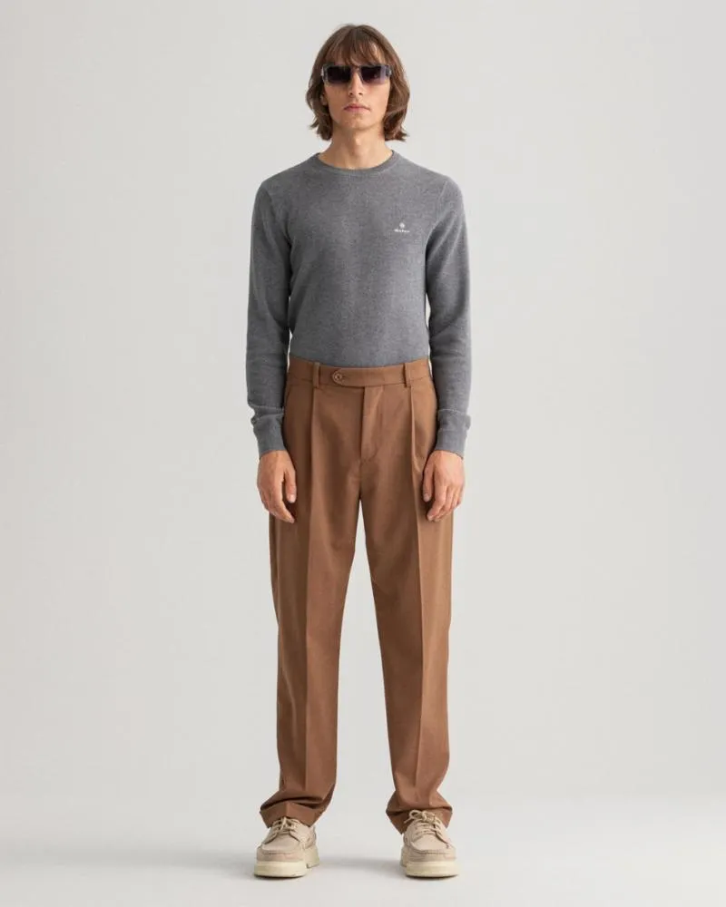 Gant Apparel Mens COTTON PIQUE C-NECK 92/DARK GREY MELANGE