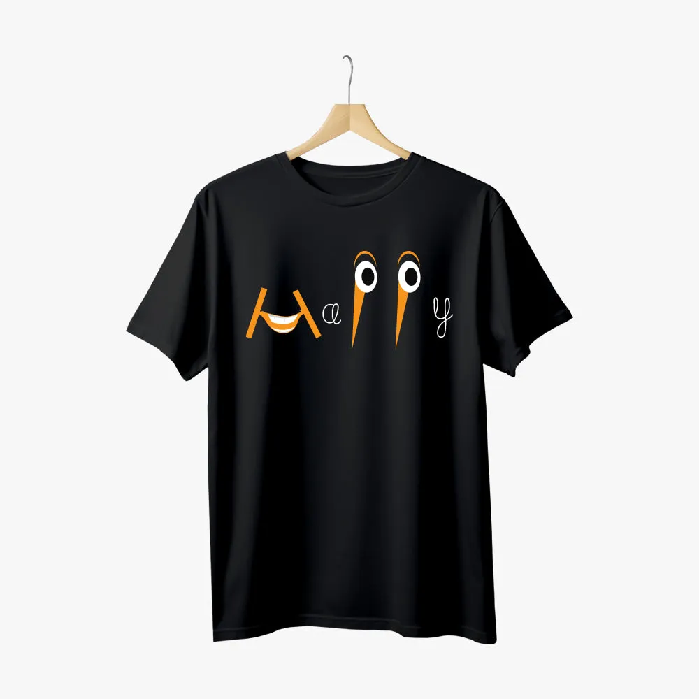 Happy - Graphic Printed Organic Cotton T-Shirt for Men's