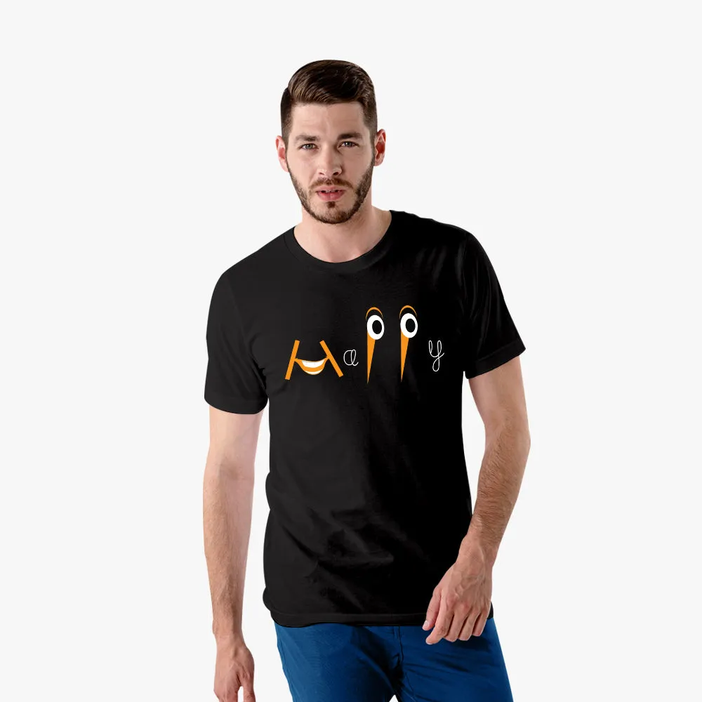 Happy - Graphic Printed Organic Cotton T-Shirt for Men's
