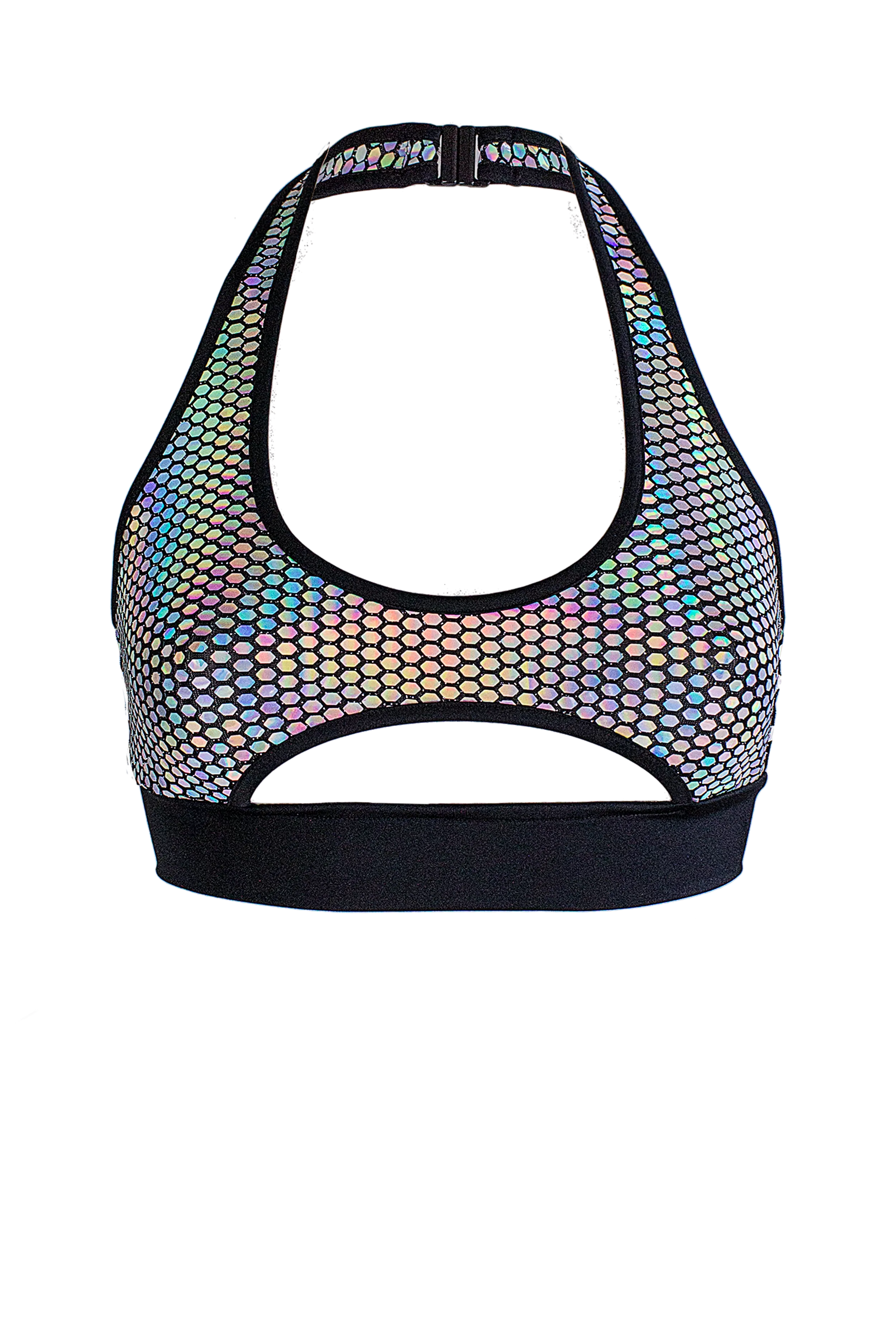 Holographic Rave Cut-out Top / TOP NINA PRISMA