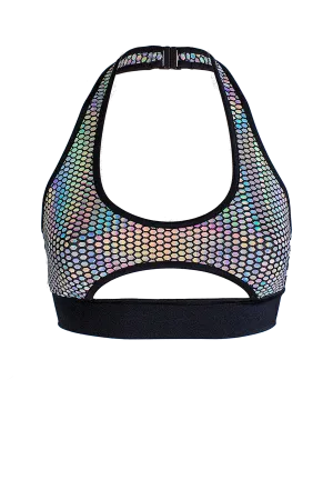 Holographic Rave Cut-out Top / TOP NINA PRISMA