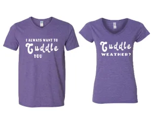 I Always Want to Cuddle You V-Neck T-Shirts – Couple Matching Styles Sold Separately | Available in Multiple Sizes & Colors