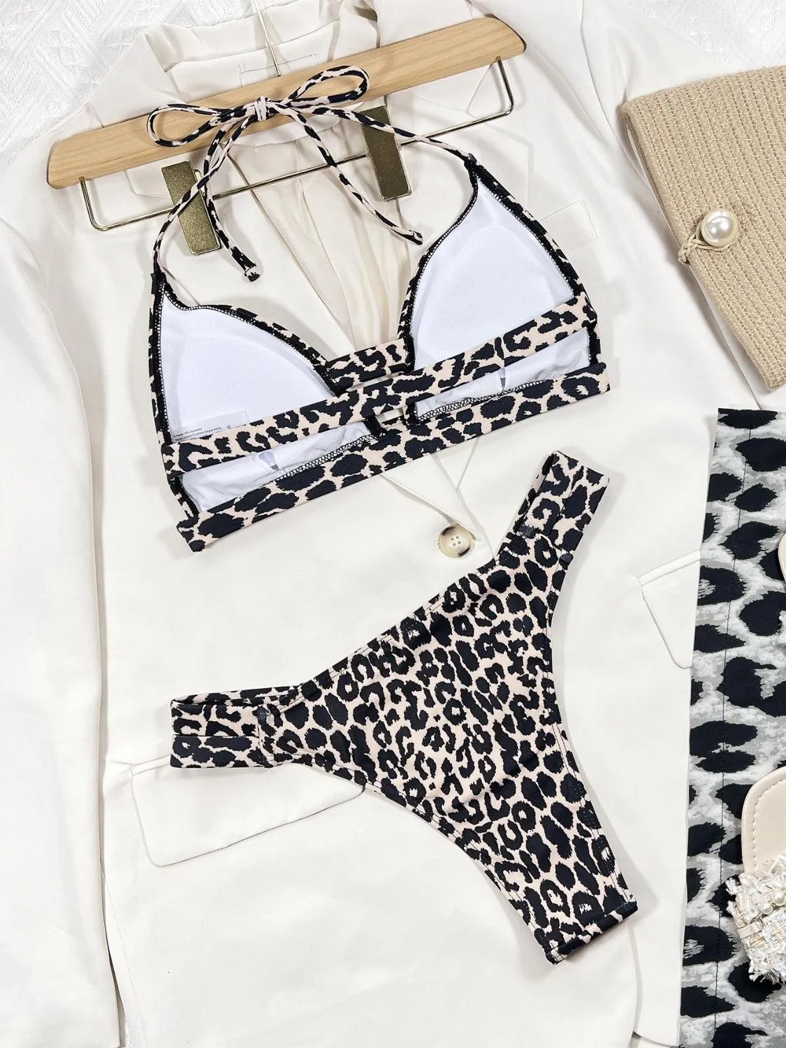 It's Summertime High Leg Leopard Bikini Set