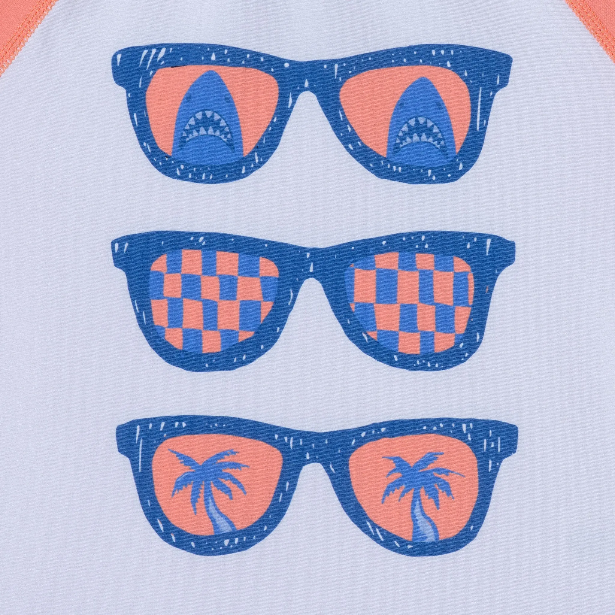 Kids (2-8) Rashguard & Swim Trunk Set | Sunglasses & Beach Vibes