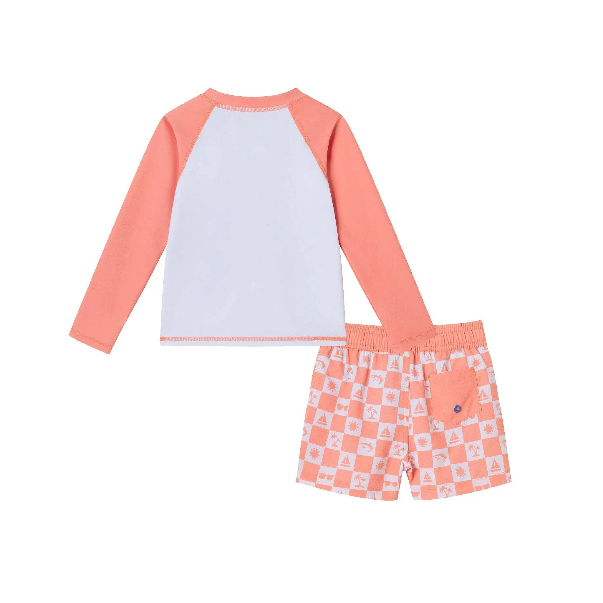 Kids (2-8) Rashguard & Swim Trunk Set | Sunglasses & Beach Vibes