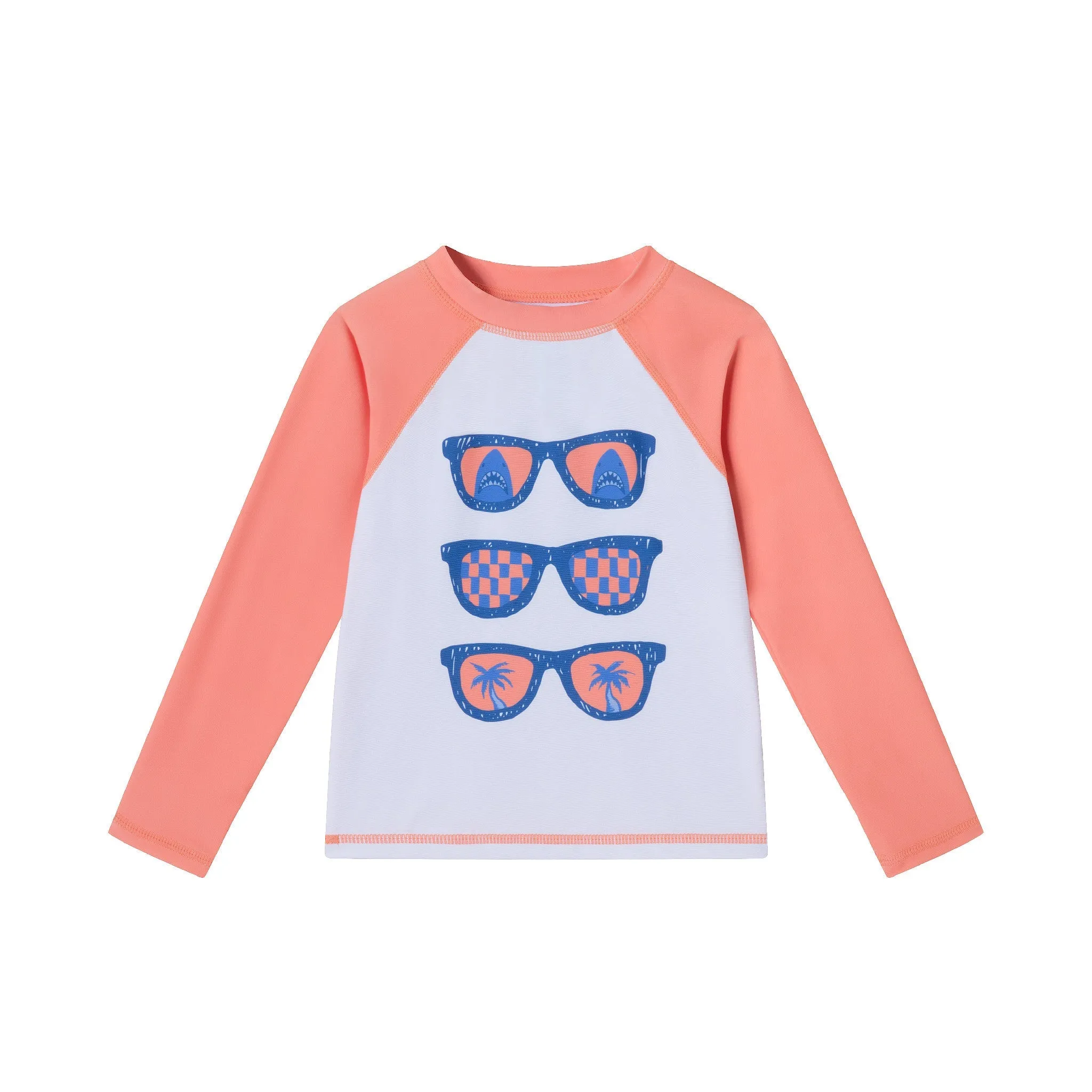 Kids (2-8) Rashguard & Swim Trunk Set | Sunglasses & Beach Vibes