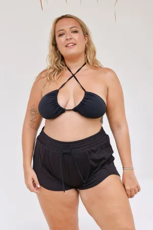 Kita Swim Shorts - Black Ribbed