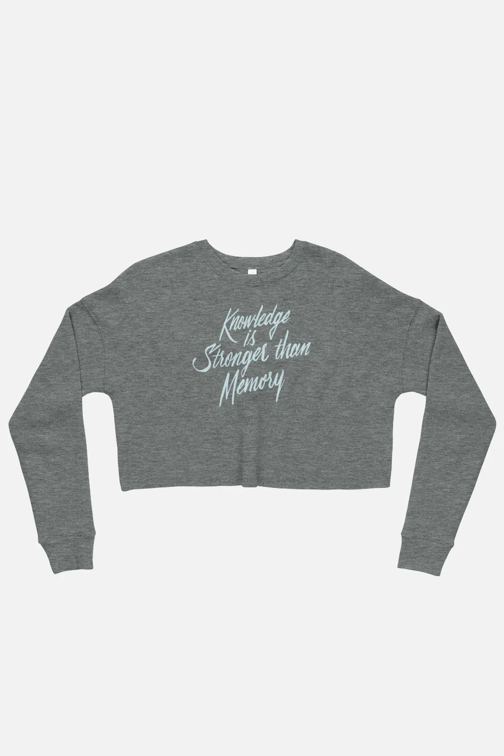 Knowledge is Stronger Fitted Crop Sweatshirt | Dracula