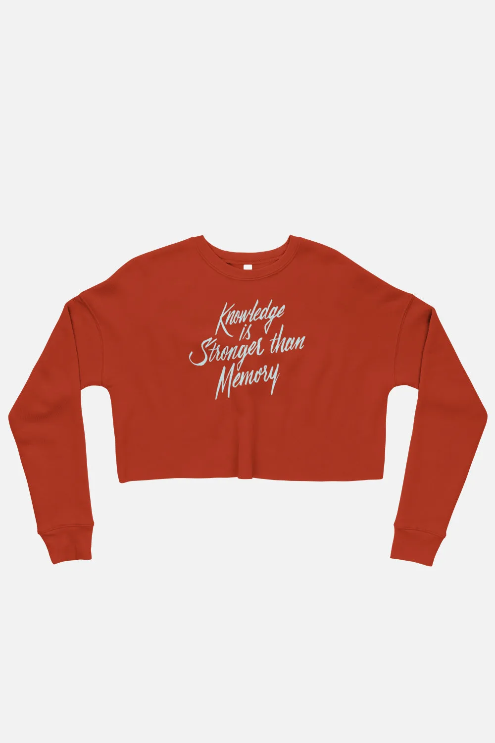 Knowledge is Stronger Fitted Crop Sweatshirt | Dracula