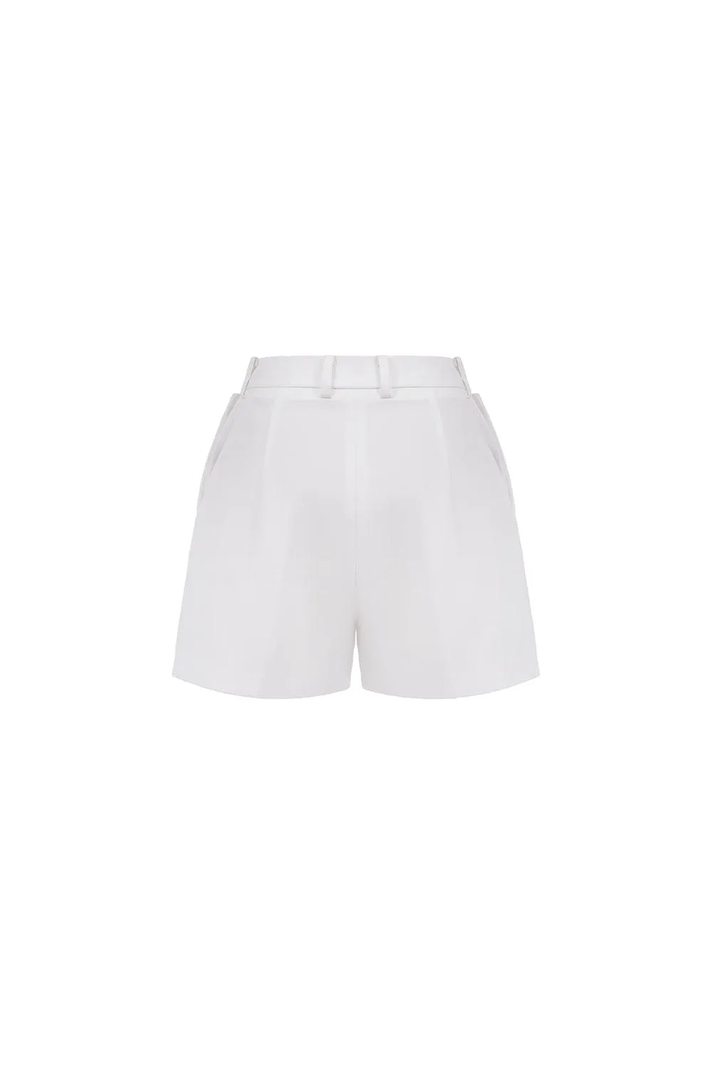 Lana Straight Button Taffeta Short Length Shorts