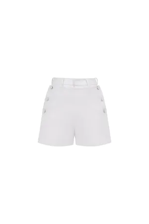 Lana Straight Button Taffeta Short Length Shorts