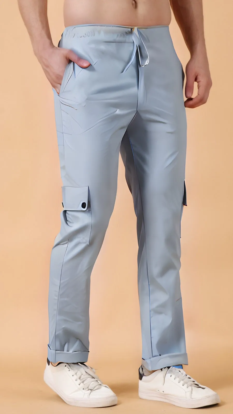 Light Powder Blue Cotton Cargo