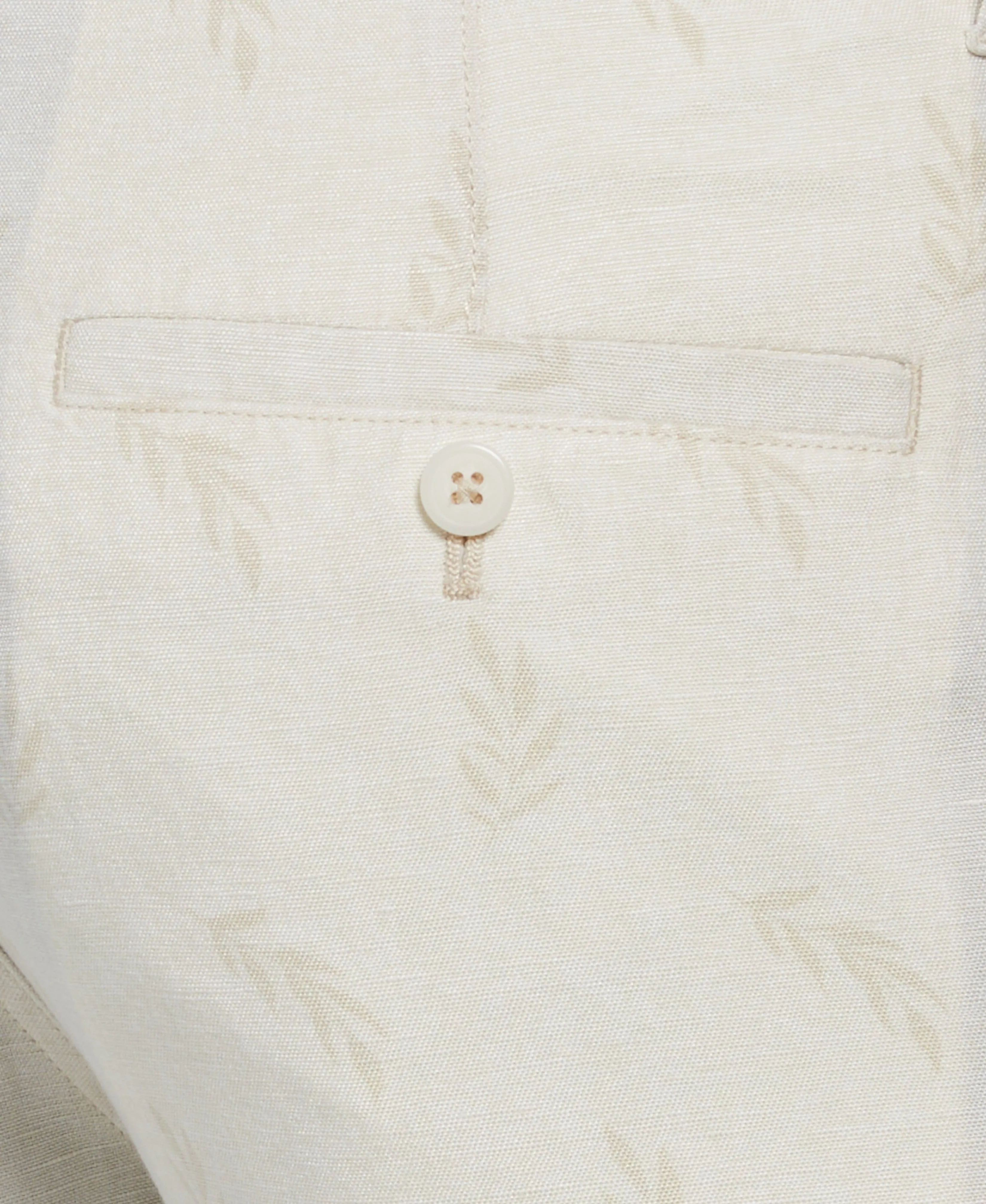 Linen Blend Tropical Leaf Print Short