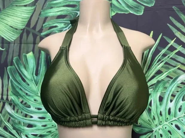Lola Double String Bikini Top Olive You