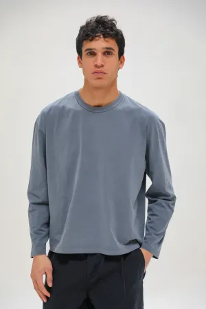 Long Trendy Modern T-Shirt Blue