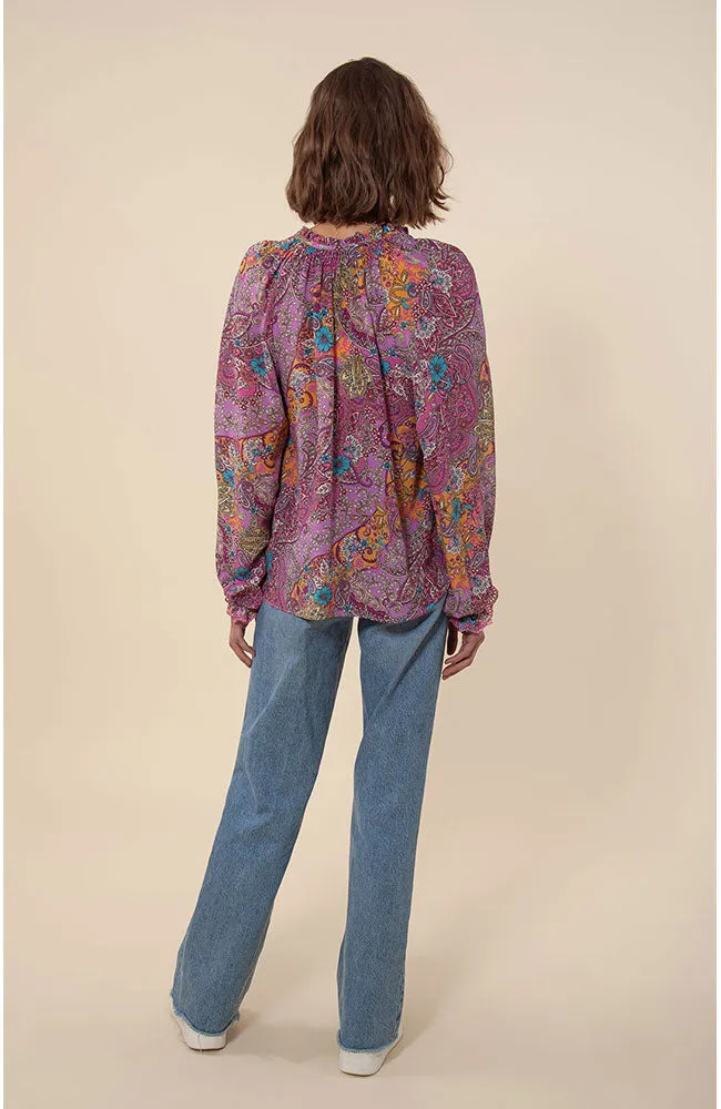 LS Round Neck Top in Pink